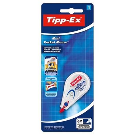 BIC Корректирующая лента Tipp-ex Mini Pocket Mouse бесцветный/красный/синий