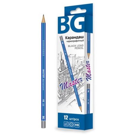 BG Набор карандашей чернографитных Master HB, 12 шт (KR 4631)
