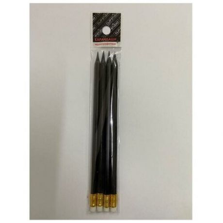 Набор чернографитных карандашей 4 штуки HB, Calligrata с ластиком, черное дерево