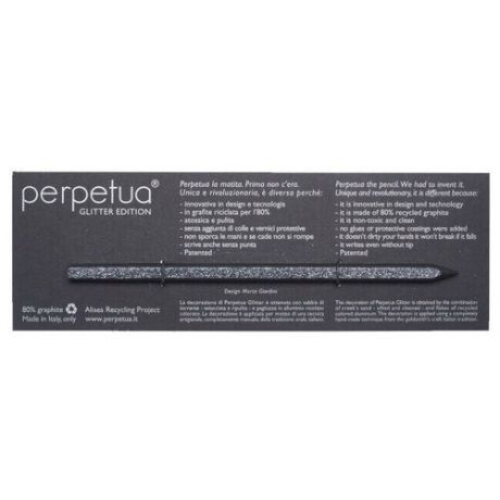 Карандаш графитовый Perpetua Glitter с ластиком, цвет Черный (KPEGL0607NE) KPEGL0607NE