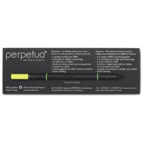 Карандаш графитовый Perpetua с ластиком, цвет Черный/Лайм (KPEGM0009LI) KPEGM0009LI