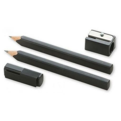 Moleskine Набор карандашей чернографит. Moleskine DRAWING SET EW1PSA (2 карандаша + точилка) 2B корпус черный блистер