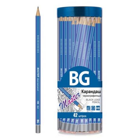 BG Набор карандашей чернографитных Master HB, 42 шт (KR 4632)