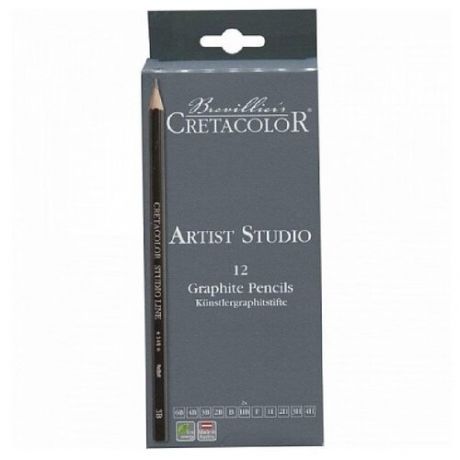 Набор для графики Creta Color Artist Studio Line - 12 графитовых карандашей, (твердости: 6B, 4B, 3B, 2B, B, 2xHB)