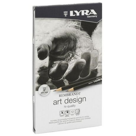 Lyra Набор чернографитных карандашей Rembrandt Art Design Set, 12 шт. 6B-4H