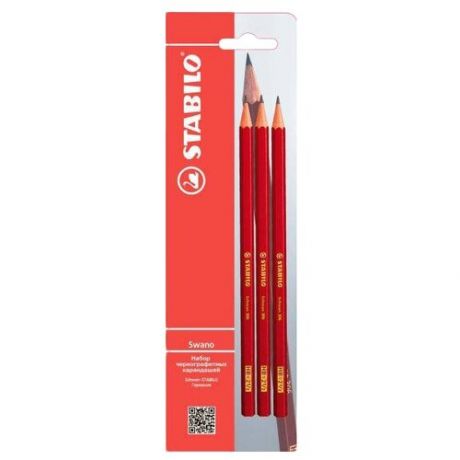 STABILO Набор чернографитных карандашей SWANO 3 шт (306/3-B)