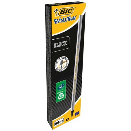 BIC Набор чернографитных карандашей Evolution Black 12 шт (896017)