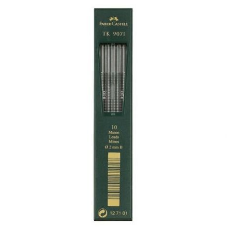 Faber-Castell Грифели для цанговых карандашей TK 9071, 2,0 мм, 3H, 10 шт.
