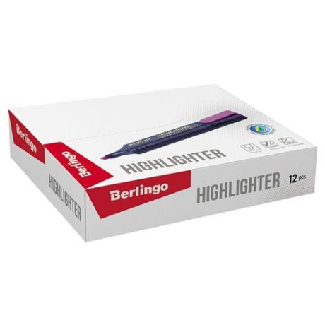 Berlingo Набор фиолетовых текстовыделителей Textline HL500, 12 шт. (T7014)