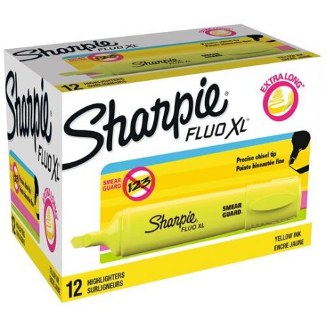 Sharpie Набор текстовыделителей Fluo XL, 12 шт., желтый