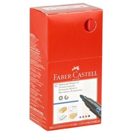 Faber-Castell Набор перманентных маркеров Multimark Winner 52 синий, 12 шт., синий