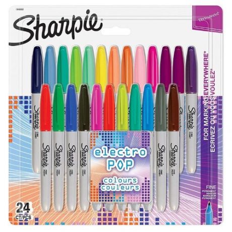 SHARPIE пермарнентные маркеры 24 штуки цвета «Электро