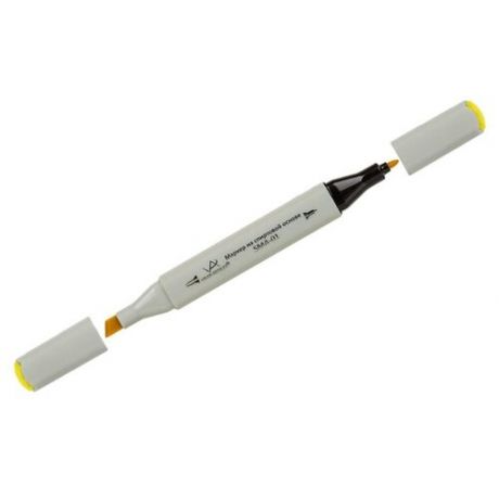 Маркер для творчества двухсторонний Vista-Artista "Style" цвет J114 ярко-желтый, пулевидный/скошенный, 0,7мм/1-7мм, цена за штуку, 308659