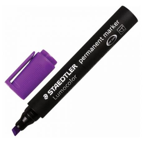 STAEDTLER Маркер перманентный (нестираемый) staedtler lumocolor , фиолетовый, скошенный наконечник, 2-5 мм, 350-6, 10 шт.