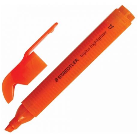 Текстовыделитель STAEDTLER (Германия) "Triplus", неон оранжевый, трехгранный, линия 2-5 мм, 3654-4