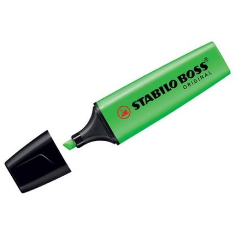 Текстовыделитель STABILO "Boss", зеленый, линия 2-5 мм, 70/33