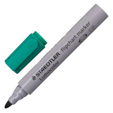 Маркер для флипчарта STAEDTLER (Германия) "Lumocolor", непропитывающий, зеленый, скошенный наконечник, 2 мм, 356-5