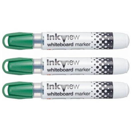 Маркер для белой доски InkView PWB-202, зелёный, 0.8-2.2 мм. 3 шт.