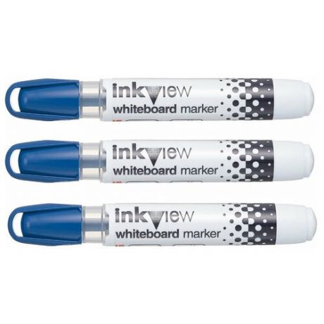 Маркер для белой доски InkView PWB-202, синий, 0.8-2.2 мм. 3 шт.