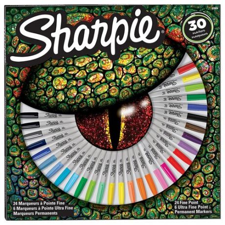 Sharpie набор перманентных маркеров Ящерица, 30 шт.