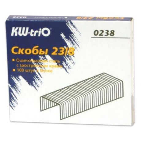 KW-triO Скобы №23/8, 1000 шт серебристый