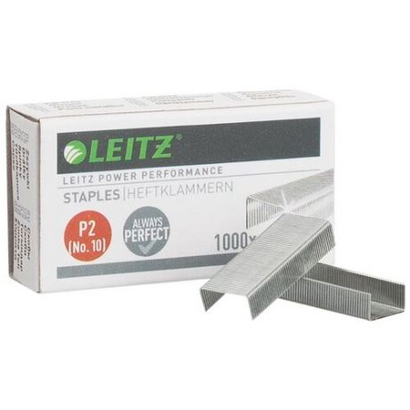 Скобы для степлера LEITZ "Power Performance P2" № 10, 1000 шт., до 10 листов, 55770000
