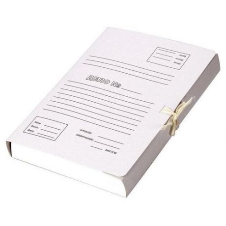 Attache Папка на завязках с расширением Дело А4, немелованный картон 380 г/м2, 10 шт, белый