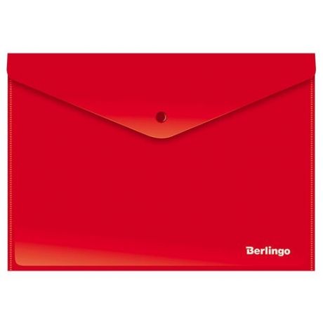 Berlingo Папка-конверт на кнопке А4, пластик непрозрачный 180 мкм, 10 шт., желтый
