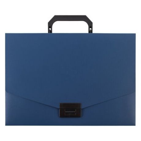 STAFF Портфель пластиковый А4, без отделений, синий