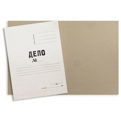 Папка-обложка без скоросшивателя "Дело №" (А4, 360 г/м2, немелованный картон) белая, 10шт.