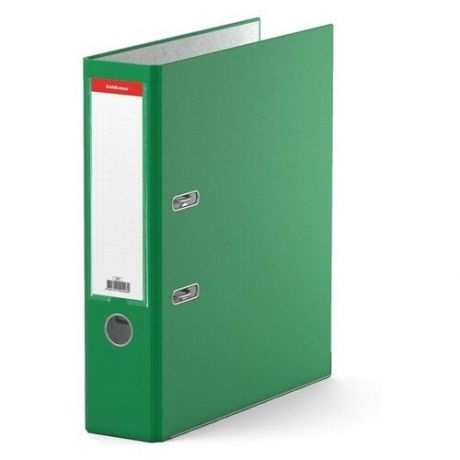 ErichKrause Папка-регистратор А4, 70 мм, «Бизнес», собранный, зелёный, пластиковый карман, металлический кант, картон 2 мм, вместимость 450 листов