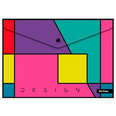 Berlingo Папка-конверт на кнопке Color Block А4, пластик 180 мкм, 12 шт, фиолетовый/розовый/зеленый