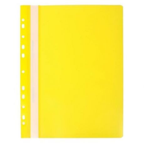 Папка-скоросшиватель А4, 180 мкм, жёлтая, прозрачный верх, с перфорацией, 20 шт.