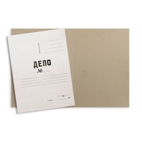 Папка-обложка без скоросшивателя Дело № немелованный картон А4 белая 380 г/кв.м 10 штук в упаковке, 874888