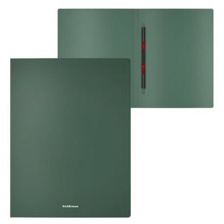 Папка с пружинным скоросшивателем А4, 400 мкм, корешок 17 мм, ErichKrause Matt Classic, до 150 листов, зелёная