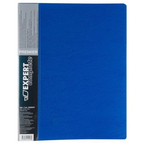 Папка с прижимом Expert Complete Premier, А4, 700 мкр, 20 мм, волокно, 6 шт, синяя