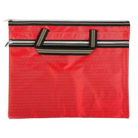 Calligrata Портфель 1 отделение, А4, текстиль на молнии с ручками, с карманом красный