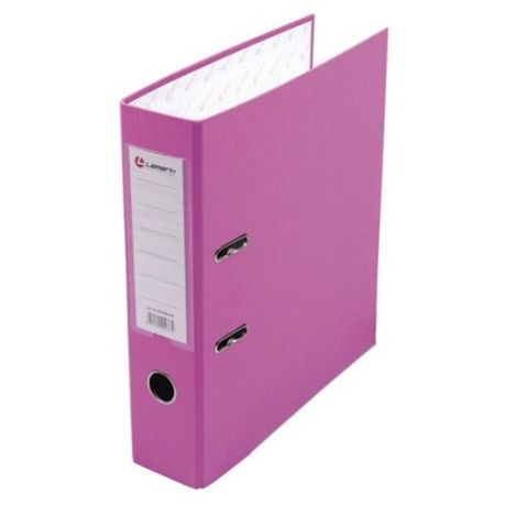 Папка-регистратор А4, 80 мм, Lamark, полипропилен, металическая окантовка, карман на корешок, разобранная, розовая