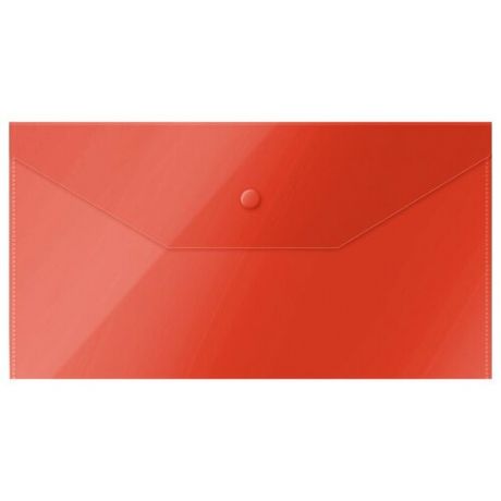 OfficeSpace Папка-конверт на кнопке С6, пластик 150 мкм, красный