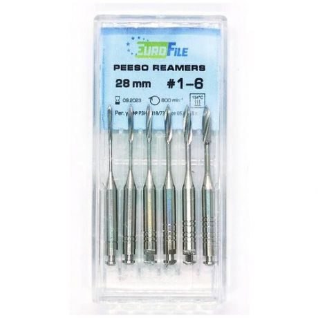 Peeso Reamers - дрильборы машинные стальные, 28 мм, размер 1-6, 6 шт/упак
