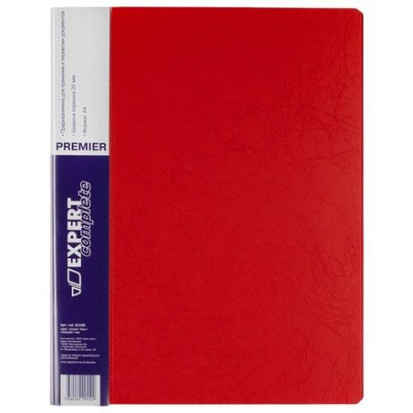 Expert Complete" Premier А4 Папка для составления каталогов 40 листов (с файлами) волокно шир. корешка 20 мм, красная 221430