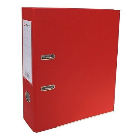 Папка-регистратор А4, 80 мм, Lamark, полипропилен, металическая окантовка, карман на корешок, красная