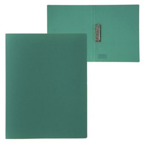 Папка с зажимом А4, 500 мкм, корешок 15 мм, Calligrata, до 100 листов, зелёная