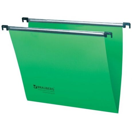 Подвесные папки пластиковые BRAUBERG, комплект 5 шт., 315х245 мм, до 80 л. А4, зеленые, пла