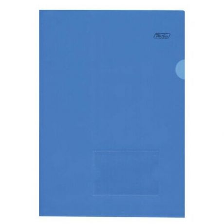 Папки-уголки HATBER с карманом для визитки, А4, синяя, 0,18 мм, AGкм4 00102, V246955