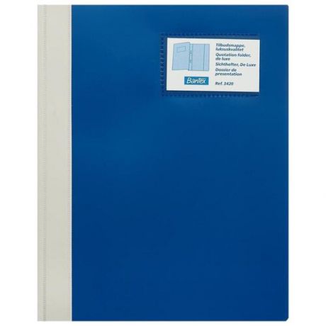 Папка-скоросшиватель Bantex Manager пластиковая A4 синяя (0.25 мм до 100 листов), 43877