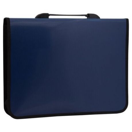 OfficeSpace Папка-портфель 1 отделение, 2 кармана, A4+, на двух замках, синий