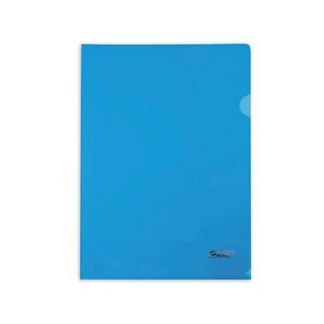 Папка- уголок А4 Hatber 180мкм, пластиковая, синяя 040030