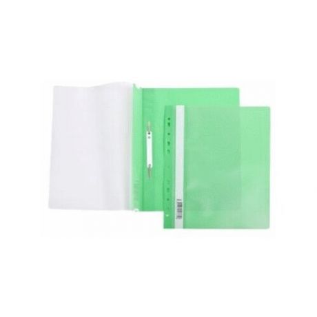 Скоросшиватель пластиковый A4 с перфорацией Hatber 0,14/0,18мм зеленый 040019