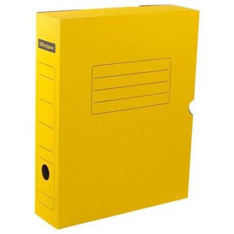 Короб архивный с клапаном OfficeSpace, микрогофрокартон, 75мм, желтый, до 700л. ( Артикул 225413 )